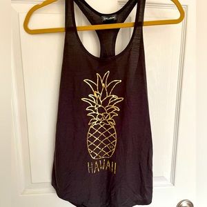 Gray and gold Billabong Hawaii pineapple tank size small